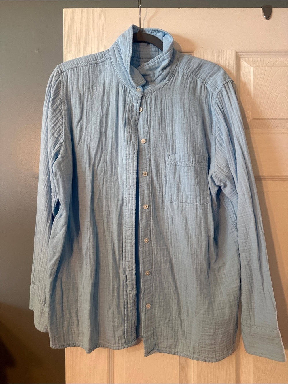 JCrew Factory pale blue gauze womens’s button down shirt